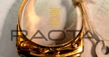 Anel em ouro 18k com ouro branco e brilhantes, ótimo estado