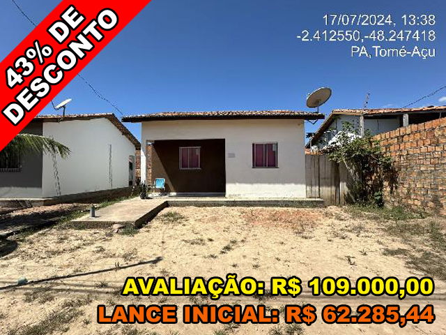 Casa com 2 quartos, varanda, área construída 54,65m², 1 vaga