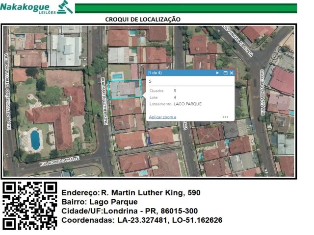 Terreno 401m² com Residência 278m² em Londrina/PR