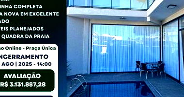 Casa Alto Padrão com 5 dormitórios, 4 banheiros, 3 vagas, piscina e área construída ampla