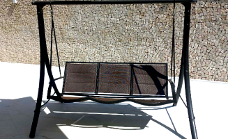 Balanço para Jardim - Aço - Marrom - 3 Lugares