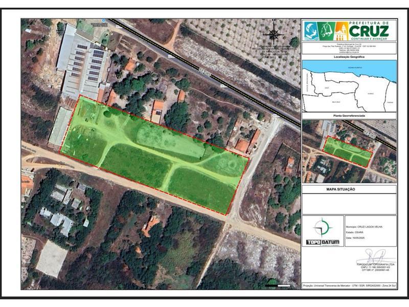 Terreno Irregular com 13.373,79 m² em Cruz/CE
