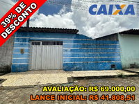 Casa 2 quartos com área construída de 62 m² e terreno de 128 m²