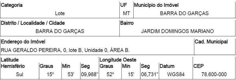 Terreno com 3.101,58 m² em Barra do Garças/MT