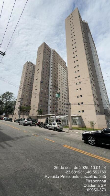 Apartamento com 2 quartos e 43m² em Diadema