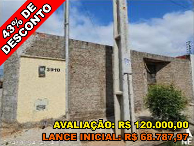 Casa com 3 quartos, varanda, 1 banheiro, 60,94m² construída, desocupada