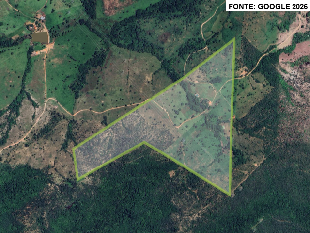 Sítio rural com casa, curral e 39,8 ha