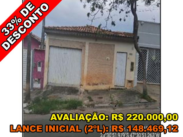Casa com 30,16m² privativos e terreno de 175m², desocupada