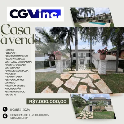 Casa em condomínio com 5 quartos, 1.145 m², ocupada