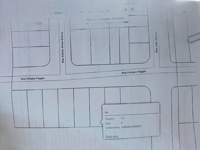 Lote de Terras 250 m² - Sem Benfeitorias