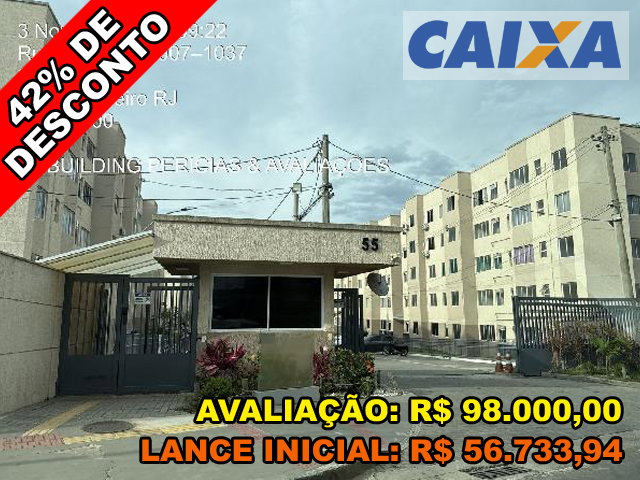 Apartamento 2 quartos, 41.27m² de área total, 1 vaga