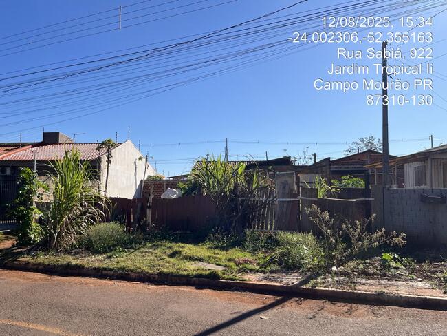 Terreno de 183,24 m² no Jardim Tropical, Campo Mourão