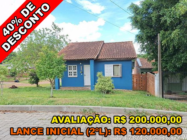 Casa 2 quartos, 1 banheiro, 59,85m² construída, desocupada