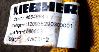 Chicotes Elétricos Liebher para Máquinas Pesadas