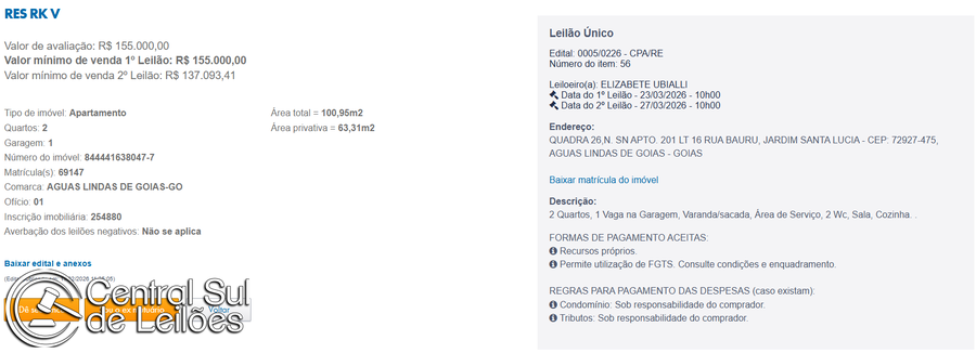 Apartamento com 2 quartos, varanda e 1 vaga de garagem