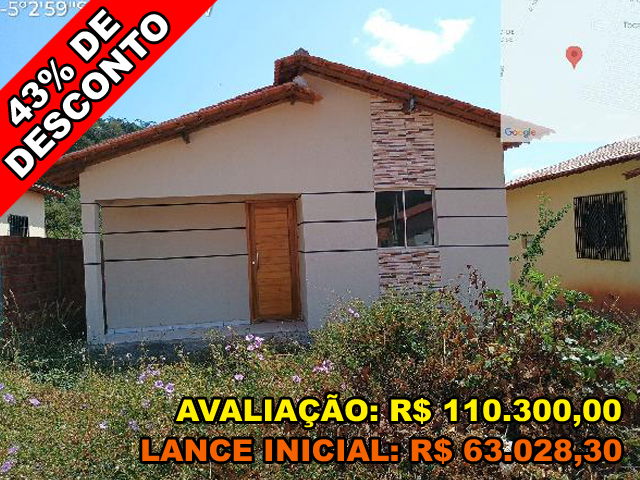 Casa com 2 quartos, banheiro, área de serviço e sala, 50.89m² construída