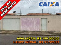 Casa com 2 quartos, varanda, sala, cozinha e 1 banheiro, 54m² construída
