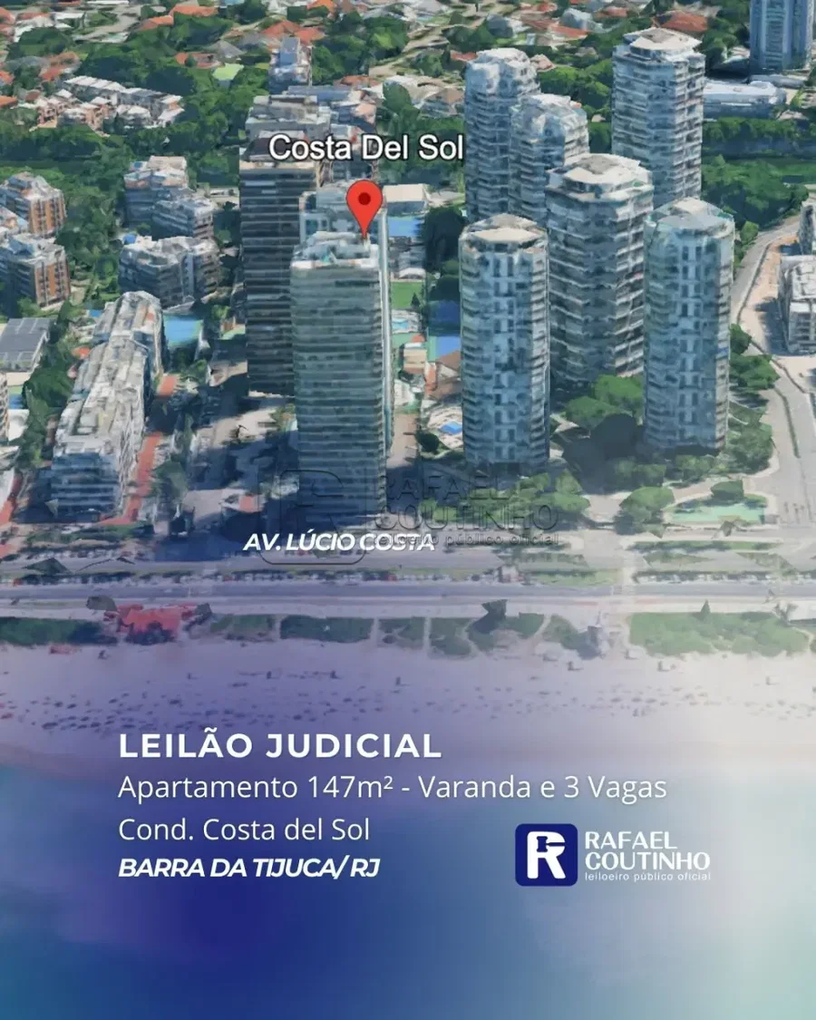 Apartamento Frente Mar com Varanda e 3 Vagas na Barra da Tijuca