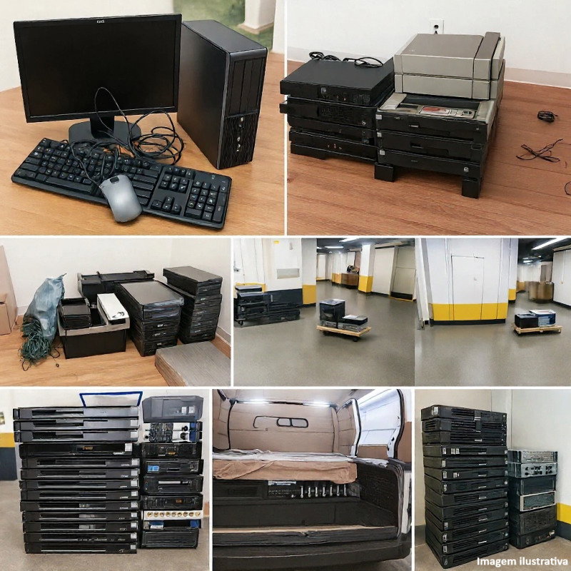 88 itens eletrônicos diversos: monitores, CPUs, servidores, roteadores e mais