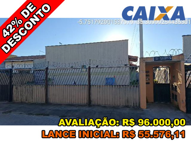 Casa com 2 quartos em São Gonçalo do Amarante/RN