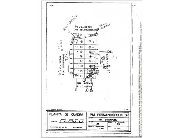 Terreno em Fernandópolis/SP com 274,71 m²