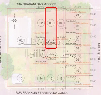 Terreno de 564m² em São Miguel das Missões/RS