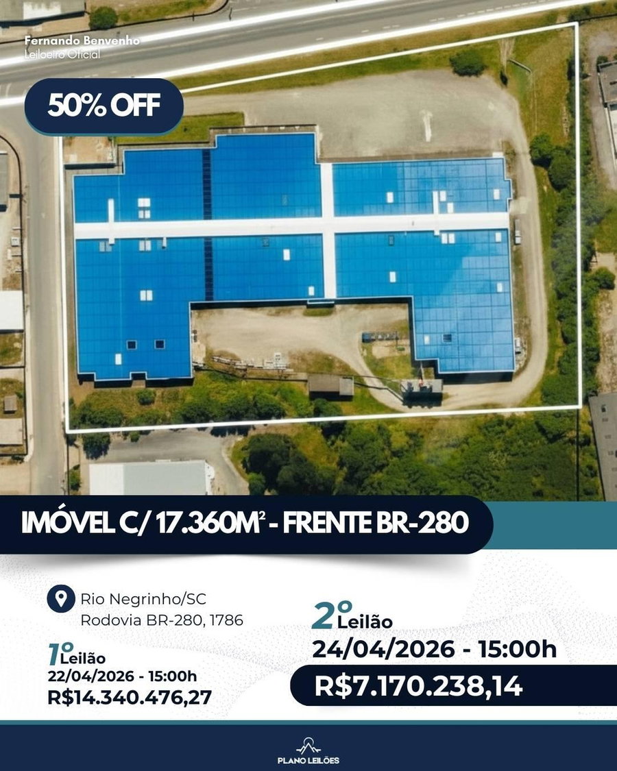 Galpão Industrial com 1.917,36m² em terreno de 17.360m²