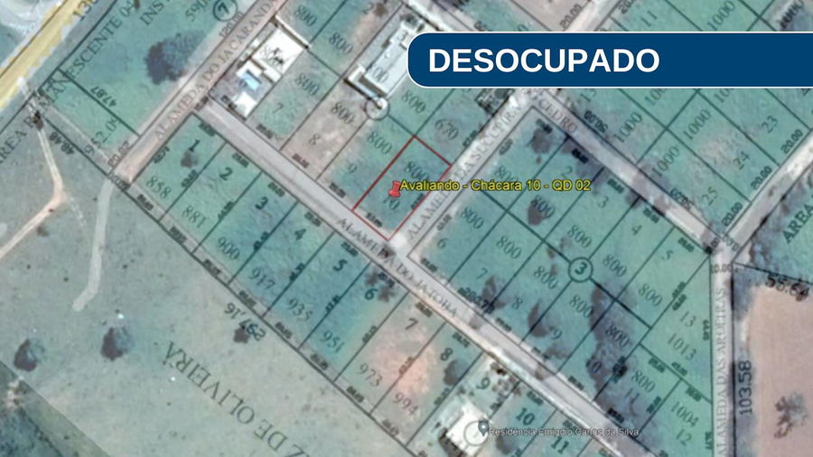Terreno desocupado com 800m² em excelente localização