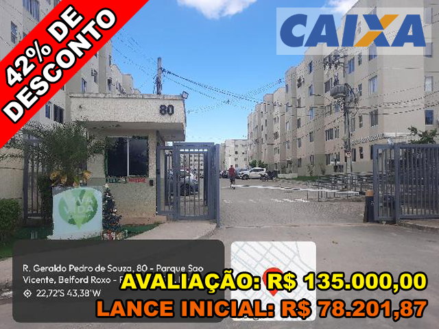 Apartamento 41m² com 2 quartos em Belford Roxo/RJ