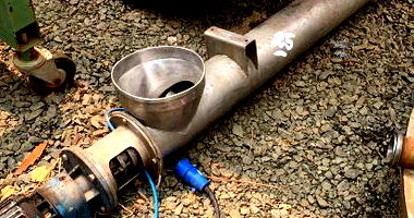 Rosca transportadora em aço inox com 2.070 mm de comprimento