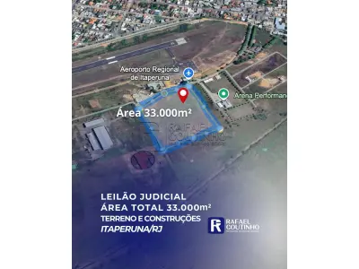 Lote de Terras Anexas ao Aeroporto de Itaperuna/RJ - 33.000m² com Construções