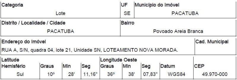 Terreno de 192 m² em loteamento com infraestrutura deficiente