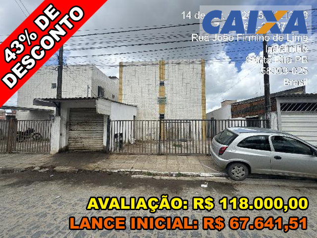 Apartamento com 2 quartos e 1 vaga em Santa Rita/PB