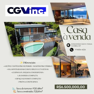 Casa ocupada com 4 suítes e 521 m² construídos