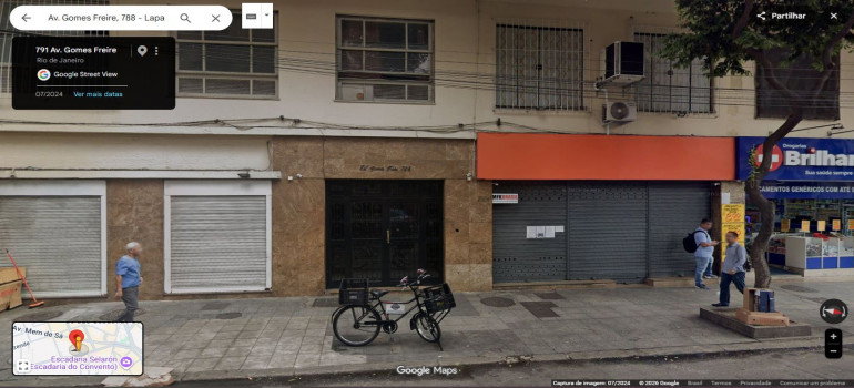 25% de quitinete com 1 banheiro na Av. Gomes Freire, Lapa/RJ