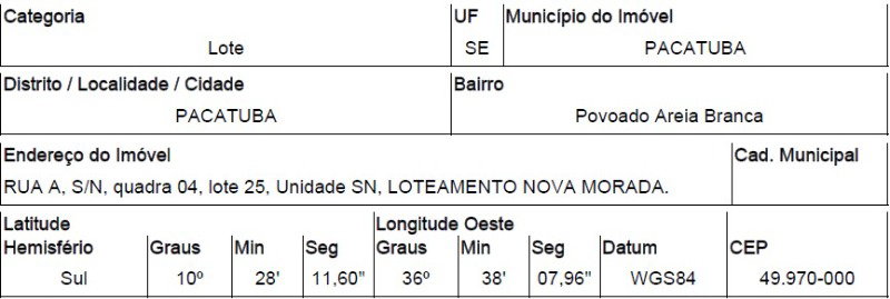 Terreno com 228,72m² em loteamento com infraestrutura deficiente