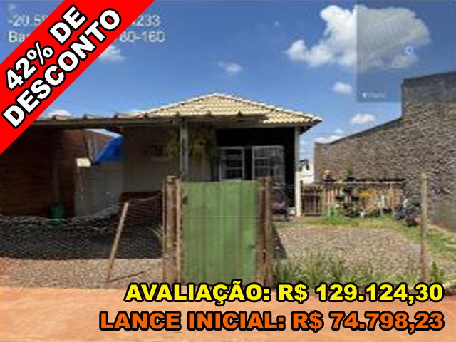 Casa com 1 quarto, 1 banheiro, 43,85m² construída, desocupada