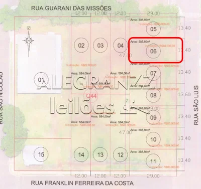 Terreno de 388,60 m² com Matrícula em São Miguel das Missões