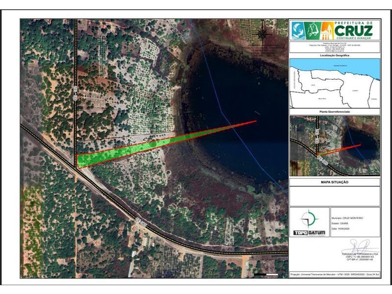 Terreno Triangular com 18.390,04 m² em Cruz/CE