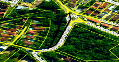 Terreno 873,70 m² com fundos para Cachoeira/Rio Água Branca