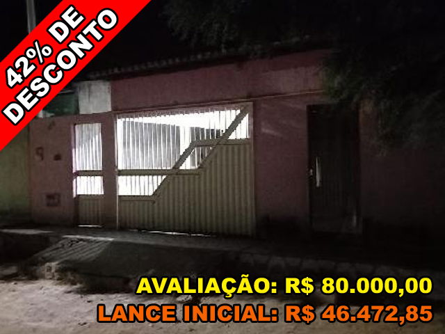 Casa 2 quartos, 1 banheiro, 1 vaga, 69.44m² construída, desocupada