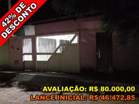 Casa 2 quartos, 1 banheiro, 1 vaga, 69.44m² construída, desocupada