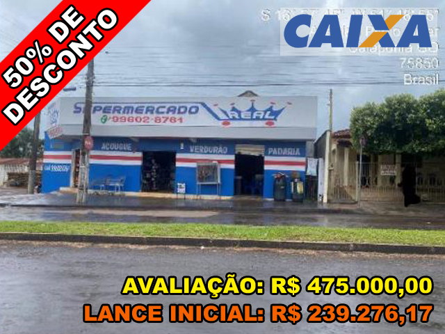 Comercial com 2 WCs e área construída de 154,60m²