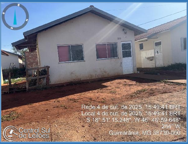 Casa em Guarania/MG com 41,89m² de área construída e terreno de 180m²
