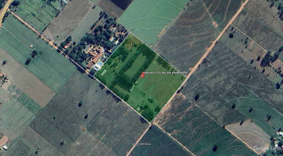 Imóvel rural com 3 alqueires, casa e barracão em Xambrê/PR