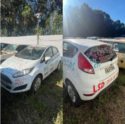 FORD/FIESTA HA 1.5L S - 2014 - Branco - Péssimo estado