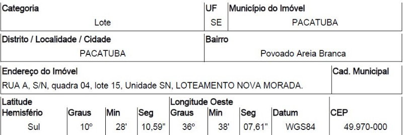 Terreno de 192 m² em loteamento com infraestrutura deficiente