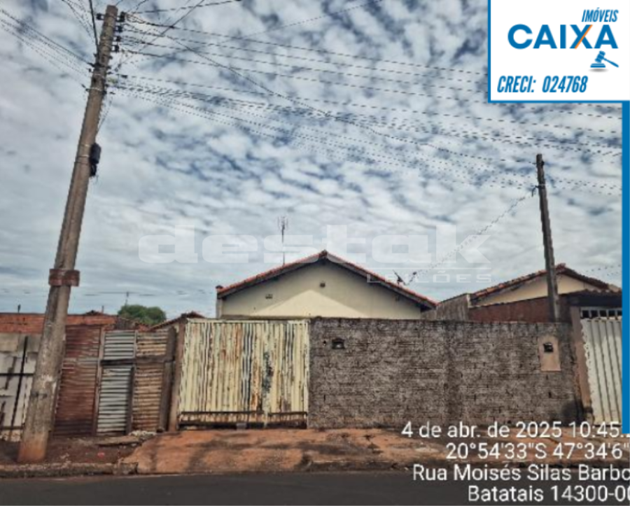 Casa com 2 Quartos em Batatais - SP