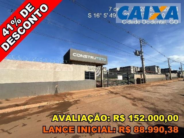 Apartamento com 2 quartos e 41,78m² de área privativa em Cidade Ocidental/GO