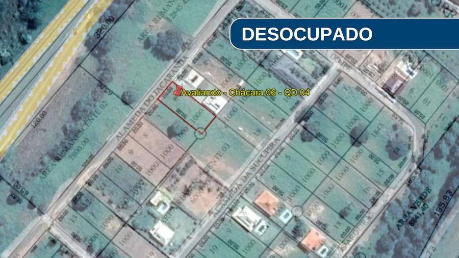 Terreno desocupado com 1.000 m² em Carmópolis de Minas